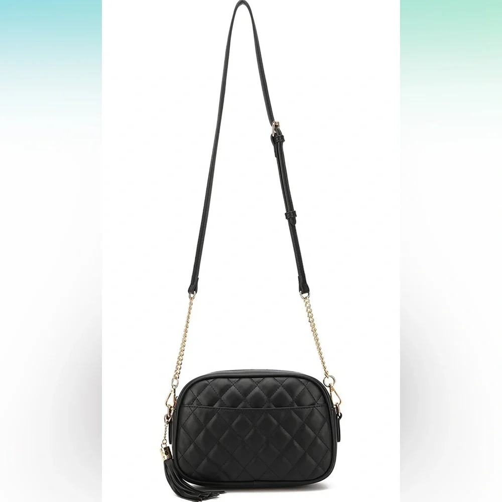Lola Mae black quilted crossbody / shoulder bag - Picture 8 of 11